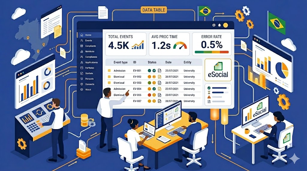 Dashboard de Fiji para visualización de eventos eSocial en Buk